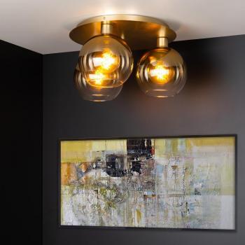 Marius Retro Flush Ceiling Light Gold 50cm