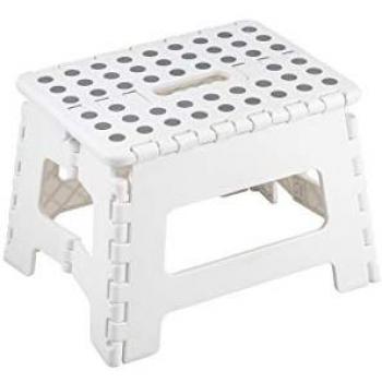 Sgabello Pieghevole Clic-Clac Bianco in Polipropilene 22x30x22h cm