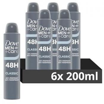Dove Men's Care Classic 48H Antiperspirant Deo 200ml (White) – 6 Pack