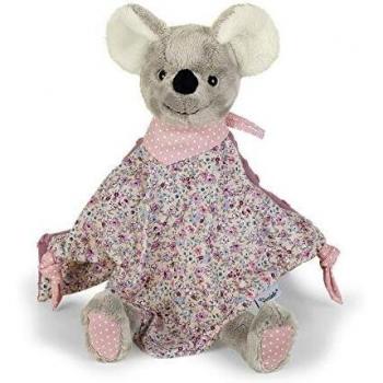 Schmusetuch M – MAUS MABEL gemustert in rosa