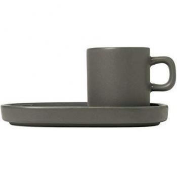 Blomus Espressotasse PILAR Pewter Espressotassen 0,05 l Set2, Ceramic