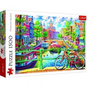 Puzzle Trefl 1500 Pièces Vélos Canal d'Amsterdam