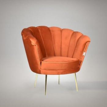 Velluto Orecchio Poltrona con Gambe d’Oro ToscoHome