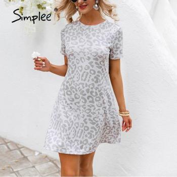 Robe Décontractée Femme Léopard Printemps Été