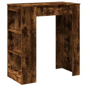 95 x 47 x 103.5 cm Bar Table with Racks in Smoked Oak Color, Engineered Wood, vidaXL