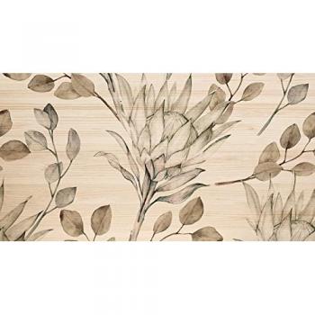 Cabecero de madera natural estampado 'Ramas Protea'
