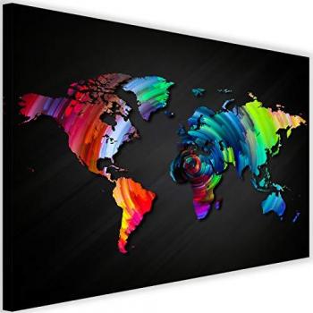 Feeby Canvas, mappa del mondo 60x40 multicolor