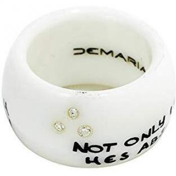 Anillo de mujer Demaria modelo DM6TMA003-B, 14 quilates, diseño elegante y moderno, fabricado en oro amarillo, con acabado pulido brillante