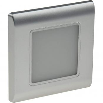 ChiliTec LED Wand Einbauleuchte I Unterputz Montage Ø 60-68mm I 2,5 Watt I 86x86x33mm I Rahmen Silber Lichtfarbe Warmwe