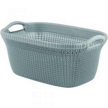 40L Knit Laundry Basket Light Blue