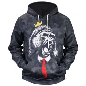 Long Sleeve 3D Orangutan Theme Shirt