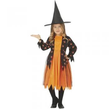 Costume Halloween sorcière araignée orange