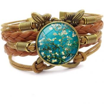 Bracelet en PU, cabochon Van Gogh, ciel étoilé, bijoux