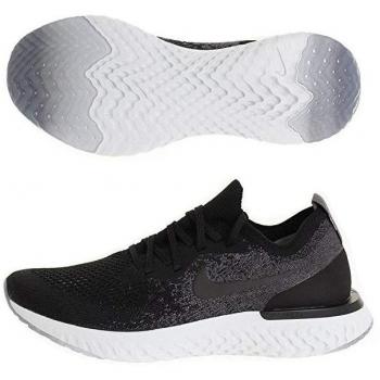 Nike Herren Epic React Flyknit Sportschuhe – 46 EU, Modell 001, Farben: Black, Dark Grey, Pure Platinum