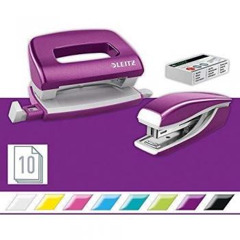 Purple Leitz NeXXt WOW Mini Stapler and Hole Punch Set with Style