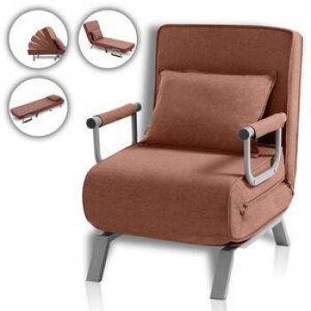 Makika Schlafsofa Ted klappbar in Braun