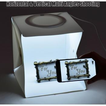 Andoer Light Box 5500 K (22×23×24 cm) – Faltbarer Studio‑Lichtkasten, LED Softbox, variable Helligkeit für Foto & Video