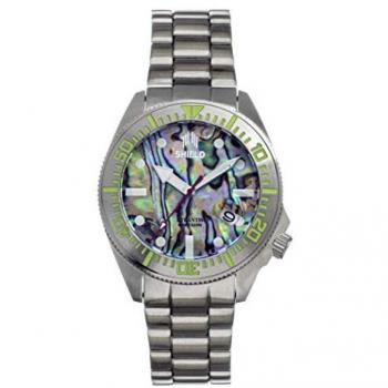 Silver Atlantic Abalone Bracelet Watch with Date