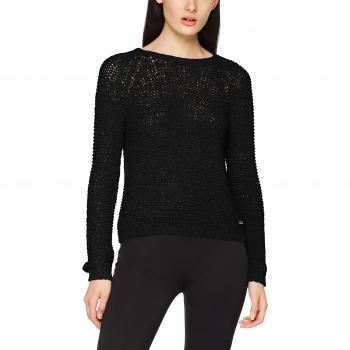 ONLY Women's Onlisabellas Long Sleeve Cropped Pullover Knit Jumper Black, Size 14