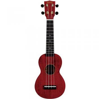 Ukulélé Soprano Slim Rouge Satin avec Housse