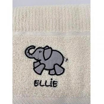 Cream “Ellie” Elephant Kitchen Towels – Riggs 100% Cotton, 3‑Piece Bundle