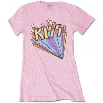 KISS Vintage Stars Pink Slim Fit Top (Size S)