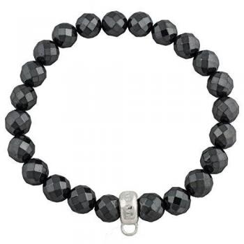 Thomas Sabo Charm‑Armband X0187‑064‑11 – 925 Sterling Silber, Schwarz mit Hämatit