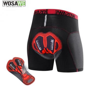 Pantaloncini Uomo WOSAWE 2XL Rosso, Imbottiti in Gel e Traspiranti