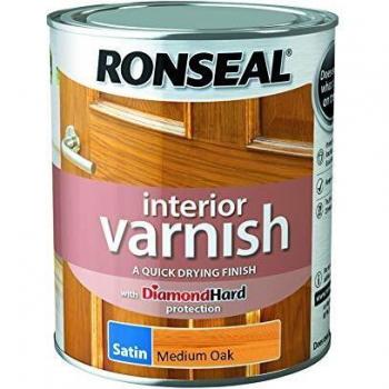 Ronseal Interior Satin Quick Dry Varnish Medium Oak 750ml