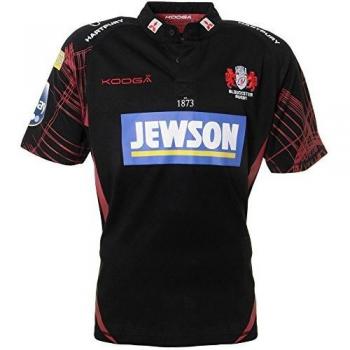 Kooga Gloucester Junior Rugby Tee – Away, Black, Short Sleeve