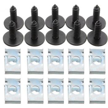 Tornillos y arandelas metálicas con clip U para parachoques BMW – Paquete de 20
