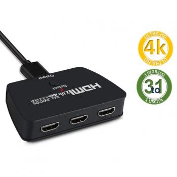 Commutatore HDMI 3 Ingressi 1 Uscita con Selettore Q-A137