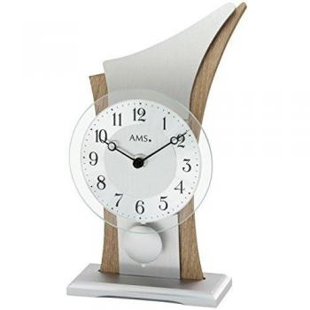 AMS T1139 Quarzpendel-Tischuhr, Holz, Mehrfarbig, 33 x 26 x 16 cm