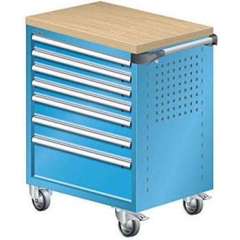 Station de Travail Servante Bois Multiplis 40 – 7 Fentes – Bleu Pastel