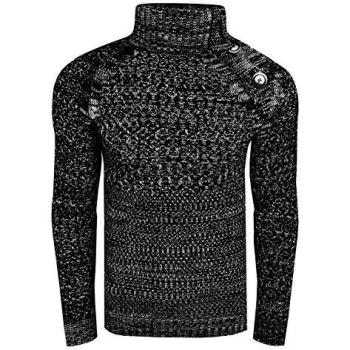 Herren Strickpullover RUSTY NEAL, Melange Schwarz, Größe XL