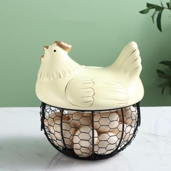 Panier de cuisine en céramique poule