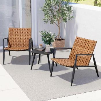 Set Giardino Bakaji: 2 Sedie Intrecciate + Tavolo per esterni