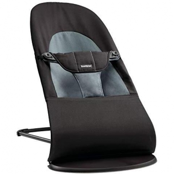 BABYBJÖRN Babywippe Balance Soft Cotton Schwarz/Dunkelgrau