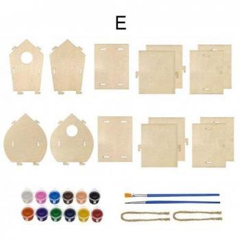 DIY Wooden Birdhouse Home Decoration