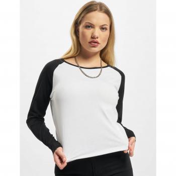 Urban Classics Ladies Contrast Raglan Longsleeve Girl-Longsleeve weiß/schwarz
