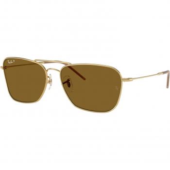 Ray-Ban RBR0102S Caravan Reverse Polarized Men's Sunglasses Gold Size 58
