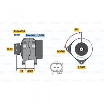 Bosch 0986045360 Alternator 14 V