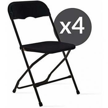 Set di 4 sedie pieghevoli nere per banchetti