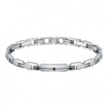Pulsera de Hombre Sector No Limits Premium con Acero, Cristales y Esmalte Negro