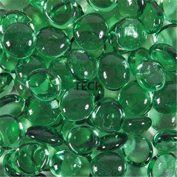 Billes de verre vertes plates, 250g, pour remplissage de vase