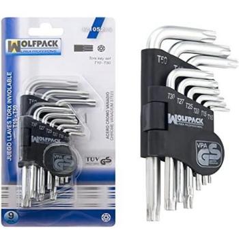 Juego llaves torx l 9 piezas inviolable