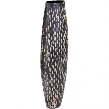 Jarrón decorativo de metal negro 14x08x55