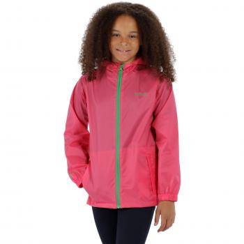 Regatta Kids Pack It III wasserdichte und atmungsaktive Jacke, Hot Pink, Größe 15-16