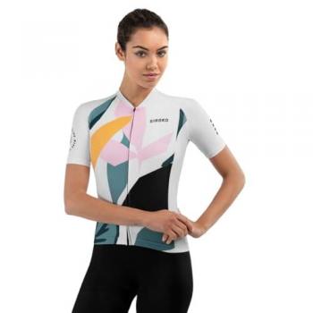 Siroko M2 Pinerolo Women's Jersey – Short Sleeve, Multi‑Color (White/Green/Pink), XL