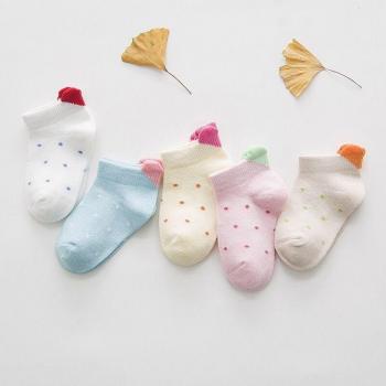 5 Paare Baby Socken Baumwolle Sommer Knöchelsocken für Kleinkinder mit Herzdesign